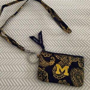 Vera Bradley UMich Navy and Gold Paisley Lanyard Wallet. Perfect for game day!